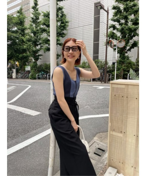 MOUSSY（マウジー）の「FRONT BUTTON KNIT タンクトップ（タンクトップ・レディース・ブルー/ブラック/キナリ・FREE）」の15枚目の写真