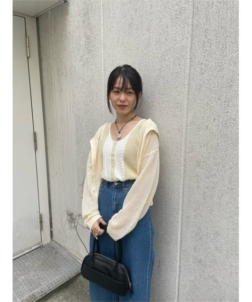 MOUSSY（マウジー）の「FRONT BUTTON KNIT タンクトップ（タンクトップ・レディース・ブルー/ブラック/キナリ・FREE）」の17枚目の写真