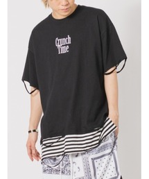 RE730 ビッグシルエットボーダーレイヤードTシャツ