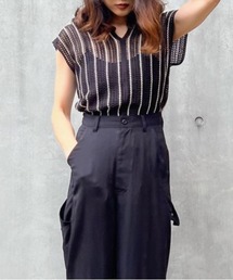 y/m by Yukie | ストライプノースリニットトップス(Tシャツ/カットソー)