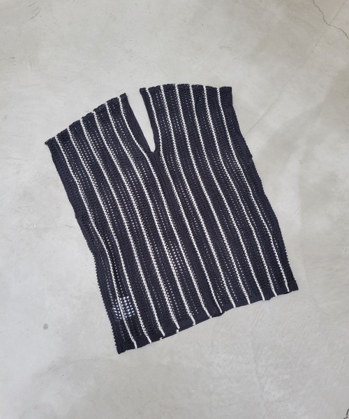 y/m by Yukie（イムバイユキエ）の「ストライプノースリニットトップス（Tシャツ/カットソー・レディース・ブラック・FREE）」の8枚目の写真