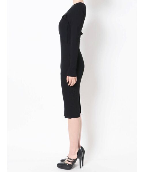 RESEXXY（リゼクシー）の「フロントクロスニットワンピース（ワンピース・レディース・ベージュ/ブラック/ブルー/ワイン・SMALL/MEDIUM）」の5枚目の写真
