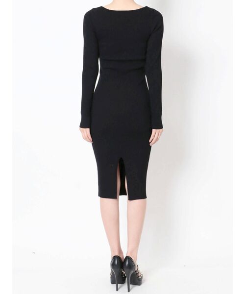 RESEXXY（リゼクシー）の「フロントクロスニットワンピース（ワンピース・レディース・ベージュ/ブラック/ブルー/ワイン・SMALL/MEDIUM）」の6枚目の写真