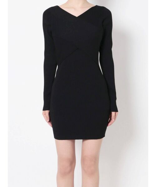 RESEXXY（リゼクシー）の「フロントクロスニットワンピース（ワンピース・レディース・ベージュ/ブラック/ブルー/ワイン・SMALL/MEDIUM）」の10枚目の写真