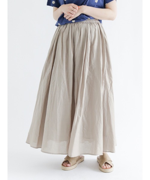 Samansa Mos2（サマンサ モスモス）の「インドボイル柄アソートギャザースカート（スカート・レディース・ブラック/ベージュ/ピンク/イエロー/グリーン/ミント・ﾌﾘ-）」の3枚目の写真