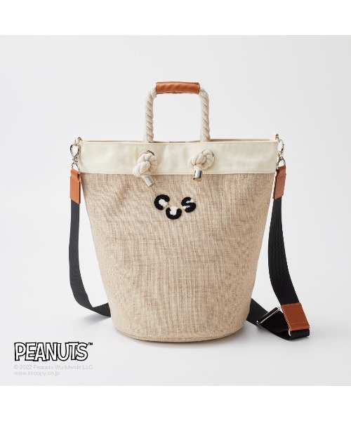 Paradise Picnic（パラダイスピクニック）の「スヌーピー/JUTE サガラ ラウンドバッグ（トートバッグ・レディース・ホワイト/アイボリー・FREE）」の6枚目の写真