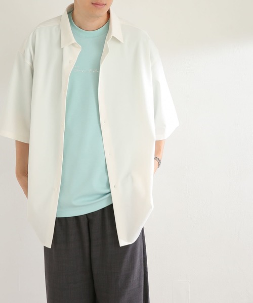 SENSE OF PLACE by URBAN RESEARCH（センスオブプレイスバイアーバンリサーチ）の「『セットアップ対応』 エクストラルーズシャツ(5分袖)（シャツ/ブラウス・メンズ・ホワイト/ブラック/ライトベージュ・MEDIUM/LARGE）」の18枚目の写真