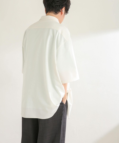 SENSE OF PLACE by URBAN RESEARCH（センスオブプレイスバイアーバンリサーチ）の「『セットアップ対応』 エクストラルーズシャツ(5分袖)（シャツ/ブラウス・メンズ・ホワイト/ブラック/ライトベージュ・MEDIUM/LARGE）」の8枚目の写真