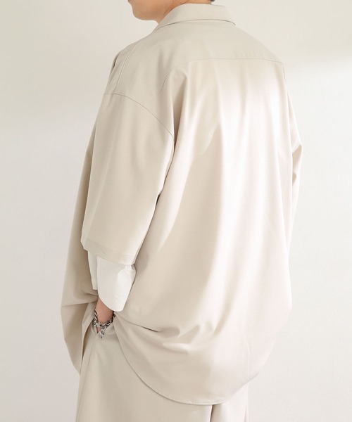 SENSE OF PLACE by URBAN RESEARCH（センスオブプレイスバイアーバンリサーチ）の「『セットアップ対応』 エクストラルーズシャツ(5分袖)（シャツ/ブラウス・メンズ・ホワイト/ブラック/ライトベージュ・MEDIUM/LARGE）」の19枚目の写真