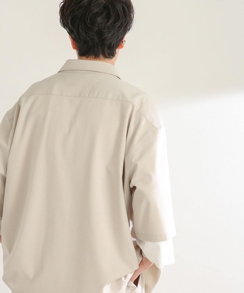 SENSE OF PLACE by URBAN RESEARCH（センスオブプレイスバイアーバンリサーチ）の「『セットアップ対応』 エクストラルーズシャツ(5分袖)（シャツ/ブラウス・メンズ・ホワイト/ブラック/ライトベージュ・MEDIUM/LARGE）」の22枚目の写真