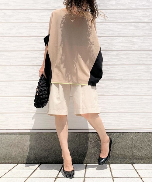 Q(キュー)の「タックハーフパンツ(その他パンツ・レディース・オリーブ/ベージュ・MEDIUM)」の13枚目の写真