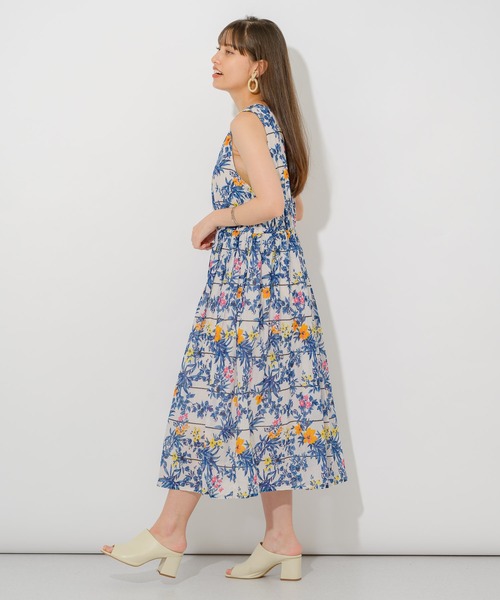 Paradise Picnic(パラダイスピクニック)の「綿ボイル花柄ワンピース(ワンピース・レディース・ブラック/ホワイト/イエロー・FREE)」の5枚目の写真