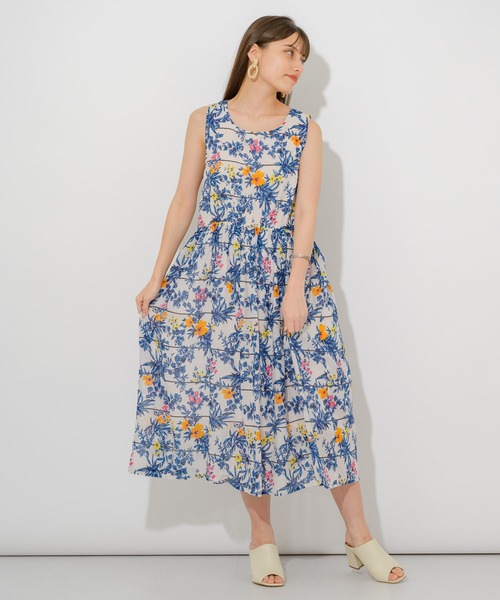 Paradise Picnic(パラダイスピクニック)の「綿ボイル花柄ワンピース(ワンピース・レディース・ブラック/ホワイト/イエロー・FREE)」の7枚目の写真