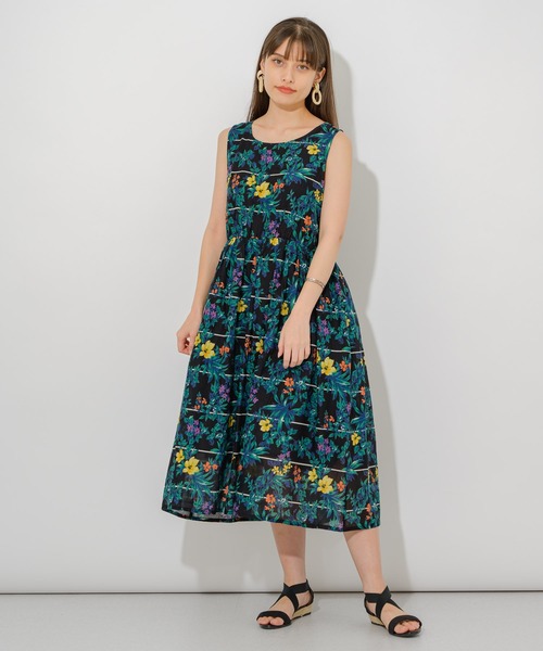 Paradise Picnic(パラダイスピクニック)の「綿ボイル花柄ワンピース(ワンピース・レディース・ブラック/ホワイト/イエロー・FREE)」の9枚目の写真