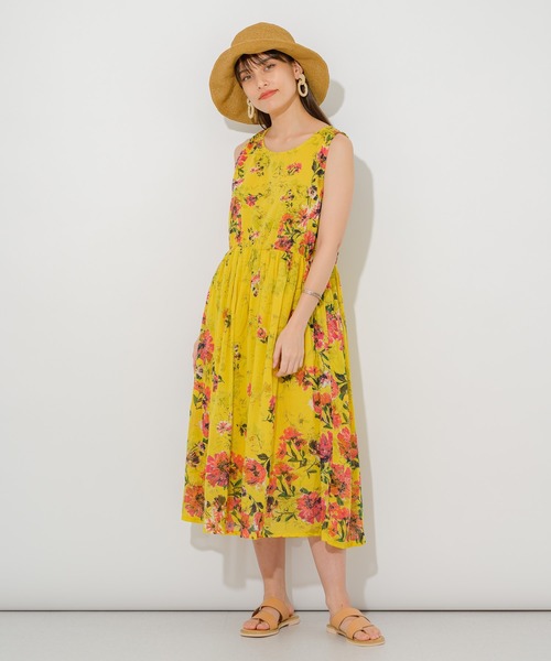 Paradise Picnic(パラダイスピクニック)の「綿ボイル花柄ワンピース(ワンピース・レディース・ブラック/ホワイト/イエロー・FREE)」の13枚目の写真