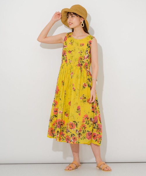 Paradise Picnic(パラダイスピクニック)の「綿ボイル花柄ワンピース(ワンピース・レディース・ブラック/ホワイト/イエロー・FREE)」の14枚目の写真