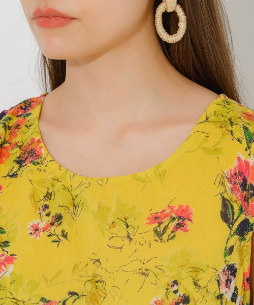 Paradise Picnic(パラダイスピクニック)の「綿ボイル花柄ワンピース(ワンピース・レディース・ブラック/ホワイト/イエロー・FREE)」の19枚目の写真