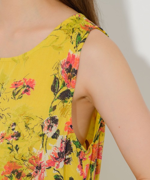 Paradise Picnic(パラダイスピクニック)の「綿ボイル花柄ワンピース(ワンピース・レディース・ブラック/ホワイト/イエロー・FREE)」の20枚目の写真