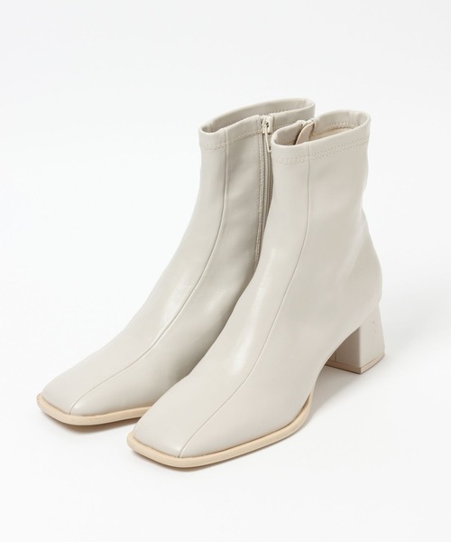A part by(アパートバイ)の「ストレッチスクエアブーツ 156739(ブーツ・レディース・アイボリー/ブラック/ベージュ系その他・MEDIUM/LARGE)」の12枚目の写真