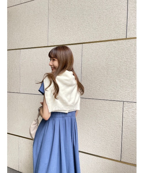 Pierrot(ピエロ)の「フレンチフレアワンピース(ワンピース・レディース・モカ/ネイビー系・M/L)」の7枚目の写真
