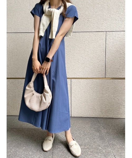 Pierrot(ピエロ)の「フレンチフレアワンピース(ワンピース・レディース・モカ/ネイビー系・M/L)」の12枚目の写真