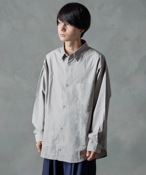 NILWAY（ニルウェイ）の「ベーシックルーズ無地レギュラーカラーシャツ（シャツ/ブラウス・メンズ・カーキ/グレー/ホワイト・MEDIUM/LARGE）」の12枚目の写真