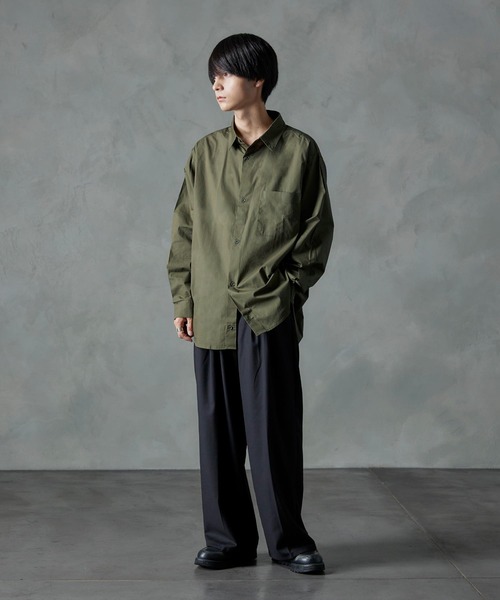 NILWAY（ニルウェイ）の「ベーシックルーズ無地レギュラーカラーシャツ（シャツ/ブラウス・メンズ・カーキ/グレー/ホワイト・MEDIUM/LARGE）」の18枚目の写真