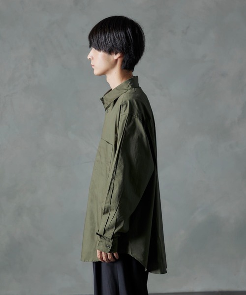 NILWAY（ニルウェイ）の「ベーシックルーズ無地レギュラーカラーシャツ（シャツ/ブラウス・メンズ・カーキ/グレー/ホワイト・MEDIUM/LARGE）」の17枚目の写真