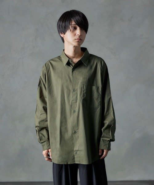 NILWAY（ニルウェイ）の「ベーシックルーズ無地レギュラーカラーシャツ（シャツ/ブラウス・メンズ・カーキ/グレー/ホワイト・MEDIUM/LARGE）」の16枚目の写真