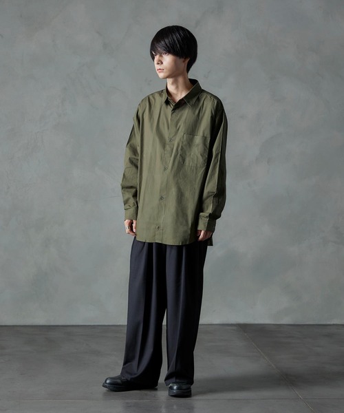 NILWAY（ニルウェイ）の「ベーシックルーズ無地レギュラーカラーシャツ（シャツ/ブラウス・メンズ・カーキ/グレー/ホワイト・MEDIUM/LARGE）」の19枚目の写真