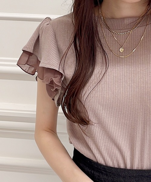 MIIA（ミーア）の「プチハイネックカットトップス（Tシャツ/カットソー・レディース・ブラック/オフホワイト/モカ・FREE）」の4枚目の写真