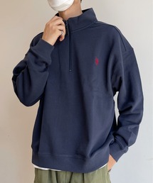 U.S. POLO ASSN. | 1ポイント刺繍裏毛ハーフジップスウェット(スウェット)