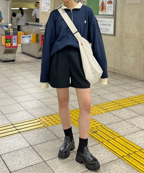 U.S. POLO ASSN.（ユーエスポロアッスン）の「1ポイント刺繍裏毛ハーフジップスウェット（スウェット・メンズ・ブラック/グリーン/ネイビー/グレー/グリーン系その他/ブルー系その他/アイボリー/ブラック系その他/グレー系その他/ベージュ/ブルー系その他2・X-LARGE/MEDIUM/LARGE/SMALL）」の15枚目の写真