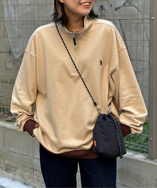 U.S. POLO ASSN.（ユーエスポロアッスン）の「1ポイント刺繍裏毛ハーフジップスウェット（スウェット・メンズ・ブラック/グリーン/ネイビー/グレー/グリーン系その他/ブルー系その他/アイボリー/ブラック系その他/グレー系その他/ベージュ/ブルー系その他2・X-LARGE/MEDIUM/LARGE/SMALL）」の20枚目の写真