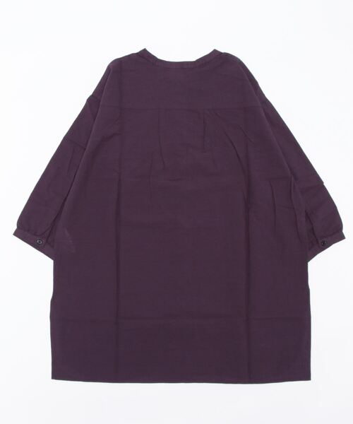 Samansa Mos2（サマンサ モスモス）の「バンドカラーチュニック（シャツ/ブラウス・レディース・チャコール/オレンジ/グリーン/オフホワイト/イエロー/パープル・ﾌﾘ-）」の7枚目の写真