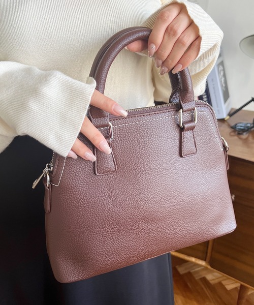 セール】ショルダーステッチボストンハンドバッグ（ハンドバッグ