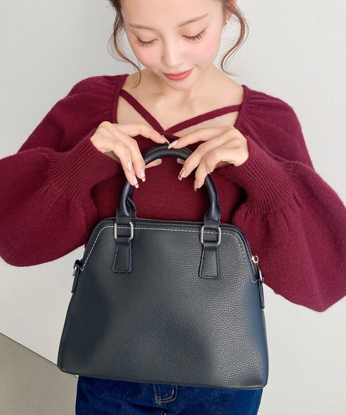 セール】ショルダーステッチボストンハンドバッグ（ハンドバッグ
