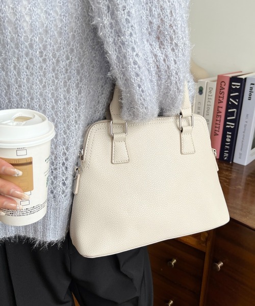 moment+（モーメントプラス）の「ショルダーステッチボストンハンドバッグ（ハンドバッグ・レディース・ブラック/アイボリー/ブラウン・FREE）」の15枚目の写真