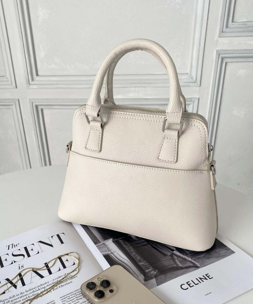 moment+（モーメントプラス）の「ショルダーステッチボストンハンドバッグ（ハンドバッグ・レディース・ブラック/アイボリー/ブラウン・FREE）」の13枚目の写真