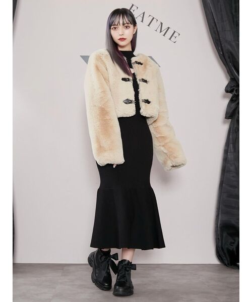 EATME(イートミー)の「フェイクファーショートコート(その他アウター・レディース・ブラック/ベージュ/アイボリー・FREE)」の18枚目の写真
