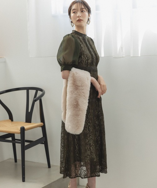 Andemiu(アンデミュウ)の「【WEB限定】総レースピンタックドレス285803(ドレス・レディース・ブラック/パープル/オリーブ・MEDIUM)」の9枚目の写真