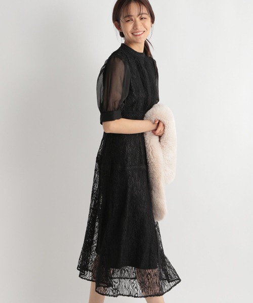 Andemiu(アンデミュウ)の「【WEB限定】総レースピンタックドレス285803(ドレス・レディース・ブラック/パープル/オリーブ・MEDIUM)」の7枚目の写真
