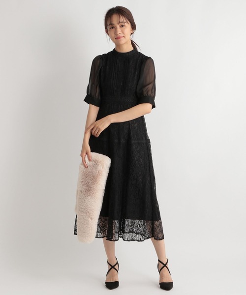 Andemiu(アンデミュウ)の「【WEB限定】総レースピンタックドレス285803(ドレス・レディース・ブラック/パープル/オリーブ・MEDIUM)」の12枚目の写真