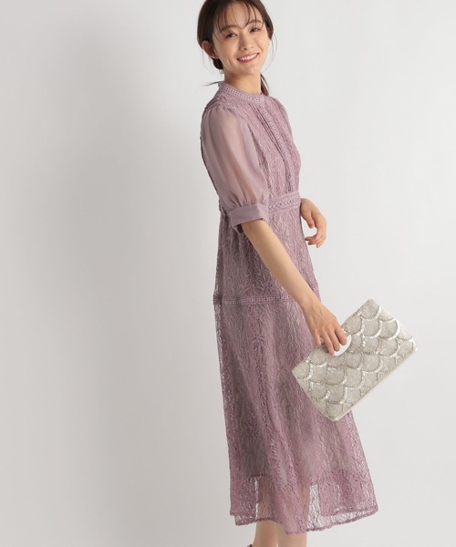 Andemiu(アンデミュウ)の「【WEB限定】総レースピンタックドレス285803(ドレス・レディース・ブラック/パープル/オリーブ・MEDIUM)」の10枚目の写真