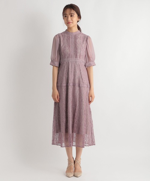 Andemiu(アンデミュウ)の「【WEB限定】総レースピンタックドレス285803(ドレス・レディース・ブラック/パープル/オリーブ・MEDIUM)」の5枚目の写真