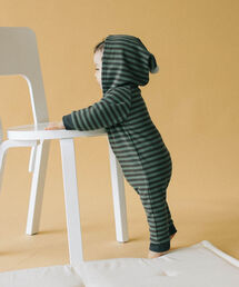 こども ビームス | こども ビームス / ベビー ボーダー ファスナー カバーオール（70～80cm）(ロンパース)