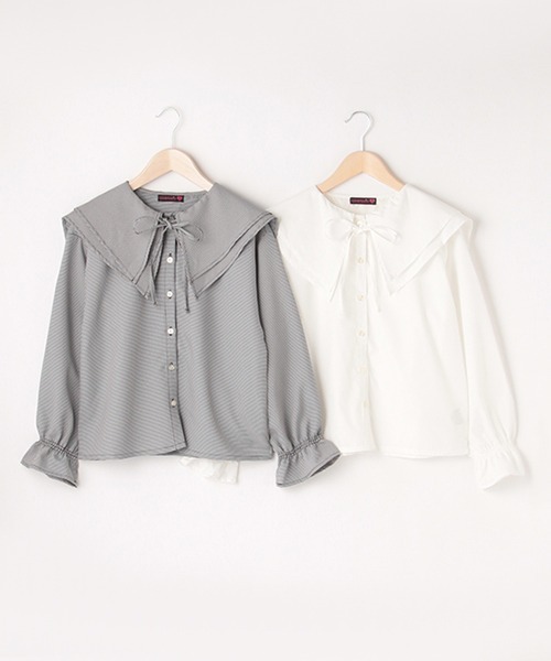 LOVETOXIC（ラブトキシック）の「BIGカラーブラウス（シャツ/ブラウス・キッズ・オフホワイト/マルチ・S/M/L）」の11枚目の写真