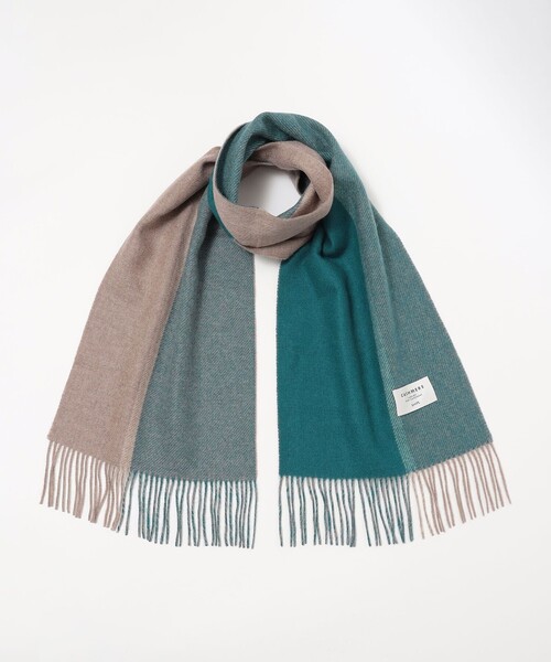 SHIPS（シップス）の「SHIPS: カシミヤ ダブルフェイス パネル マフラー（マフラー・メンズ・ブラック/ネイビー/オレンジ/ブルー/グリーン・ONE SIZE）」の10枚目の写真