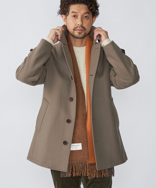 SHIPS（シップス）の「SHIPS: カシミヤ ダブルフェイス パネル マフラー（マフラー・メンズ・ブラック/ネイビー/オレンジ/ブルー/グリーン・ONE SIZE）」の11枚目の写真