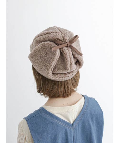 Samansa Mos2（サマンサ モスモス）の「ボアフライトキャップ（キャップ・レディース・モカ/ベージュ・ﾌﾘ-）」の6枚目の写真
